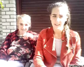 amazing babes lick  pussy and squirt outside