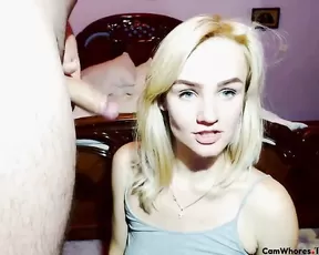 gorgeous blond teases squirts on cock