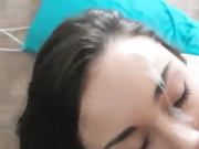 beautiful girls takes huge facial