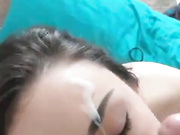 beautiful girls takes huge facial