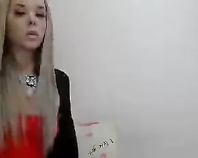 Teen brunette closes her eyes and sucks