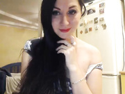 Lovely girl masturbates and shows off feet on webcam