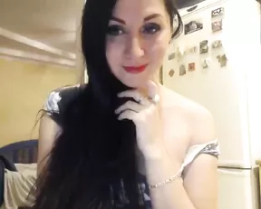 Lovely girl masturbates and shows off feet on webcam