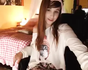 Silly girl performing a striptease