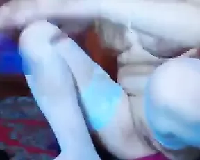 Ebony girl gets fingered up the ass and licks it off