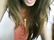 Curvy woman is showing off