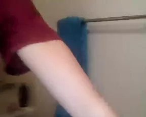 A sexy babe with black hair jerks off and sucks