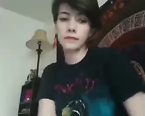 Busty brunette stimulating her lover