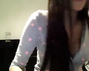 Blonde does a sexy striptease here