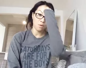 Asa Akira undressing & pussy fingering for fans live porn