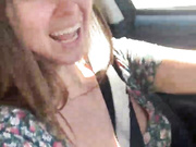 Riley Reid pussy flashing while driving live porn