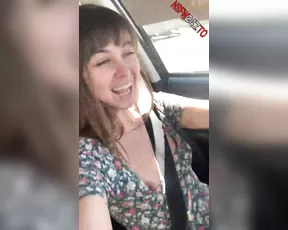 Riley Reid pussy flashing while driving live porn
