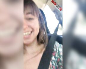 Riley Reid pussy flashing while driving live porn