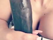 Stephmurves sucking black dildo