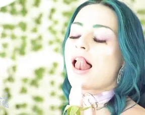 Jewelz Blu teasing with flowers in a stunning see-through mini dress onlyfans porn videos