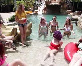9 Girl Poolside BJ and Bukkake Blair woods ManyVids