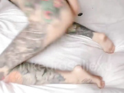 Inked Rosalie showing off her sexy body on the bed chat girls porn videos