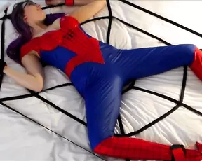 spider girl stuck in lady deadpools web xfuukax superheroines squirting struggling show free manyvids liveporn video