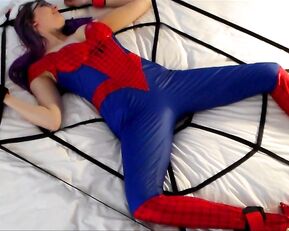 spider girl stuck in lady deadpools web xfuukax superheroines squirting struggling show free manyvids liveporn video