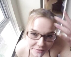 dirtykristy pigtails n glasses blowjob and facial cumshots eye show free manyvids liveporn video