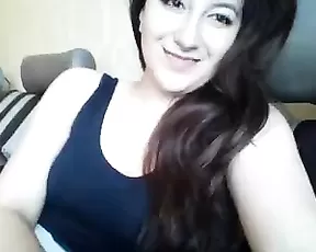 Girl with glasses shows off