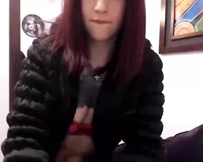 Hottie is using her pink dildo