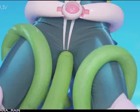 Lana Rain - Uraraka Tentacle Fucked As Friends Watch