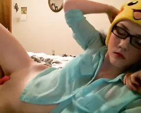 A girl is having a great time