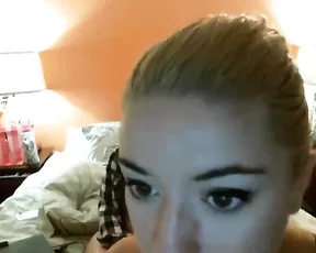 Playing with her gaping holes