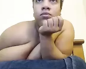Flawless babe is having fun alone