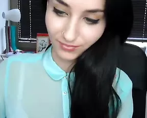 Amateur babe gagging on his tool