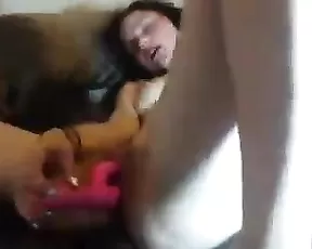 My hand drilling her jizzed ass