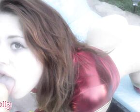 Mollydoll iron slut outdoors redhead dildo sucking liveporn video manyvids