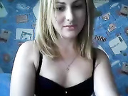 A blonde penetrates her ass