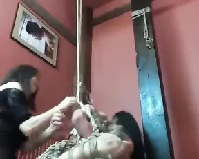 Asian girl gagging deep