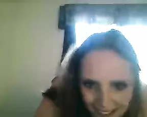 Jamming a huge dildo up her cunt