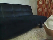 Blonde babe spreads her legs and masturbates