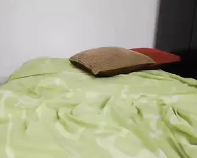 Shy girl gets fucked from behind on bed