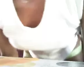 Plus sized blonde uses her toy