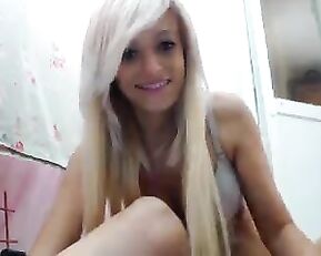 Busty blonde wife on webcam