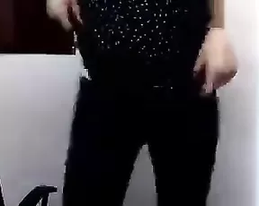 Cute redhead plays with her toy