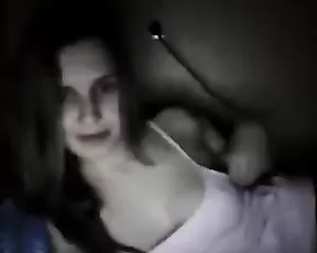 Petite lady is using a toy