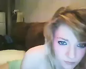 Sweaty chick in skimpy bikini dancing