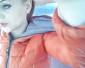 Busty redhead is teasing her cunt
