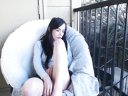 Bijou balcony play outdoors dildo fucking masturbation porn video manyvids