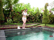 Mia bandini fucked the pool takes anal creampie ass to mouth porn video manyvids