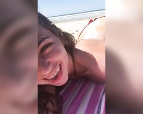 Half-naked Riley Reid lies on the beach premium free cam & manyvids porn videos