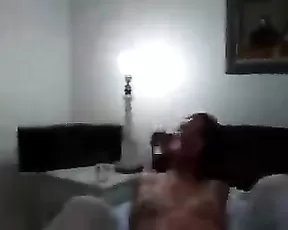 Amateur couple in front of the webcam