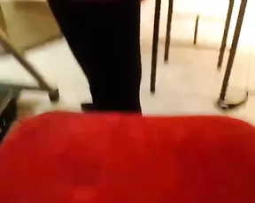 Blond beauty gets cum shot in bathroom