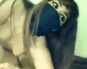 Big tit babe on her knees